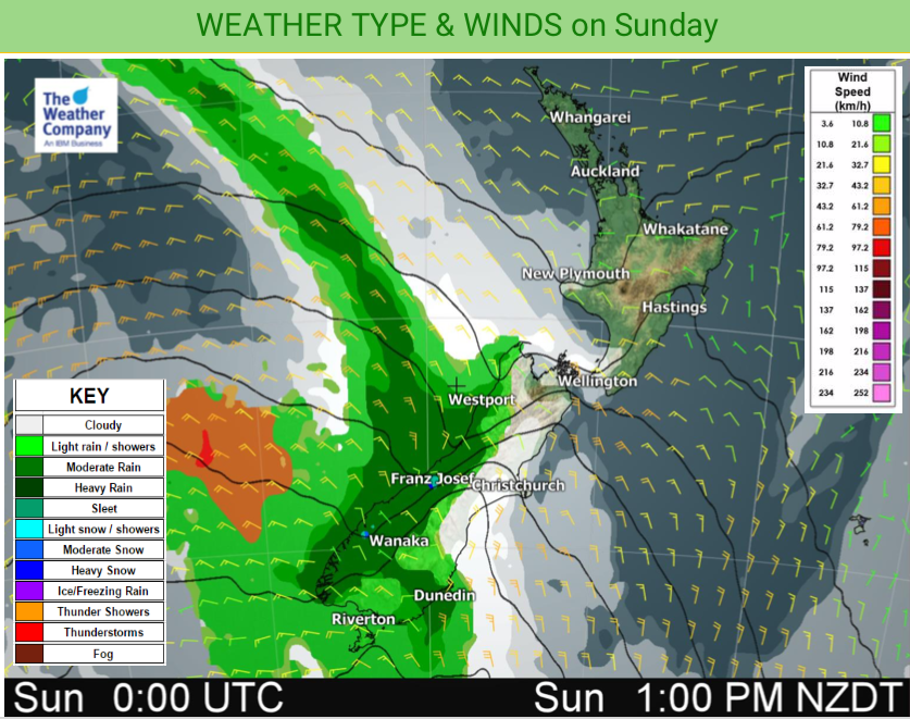 Sunday’s national forecast WeatherWatch New Zealand's Weather Data & Alerts